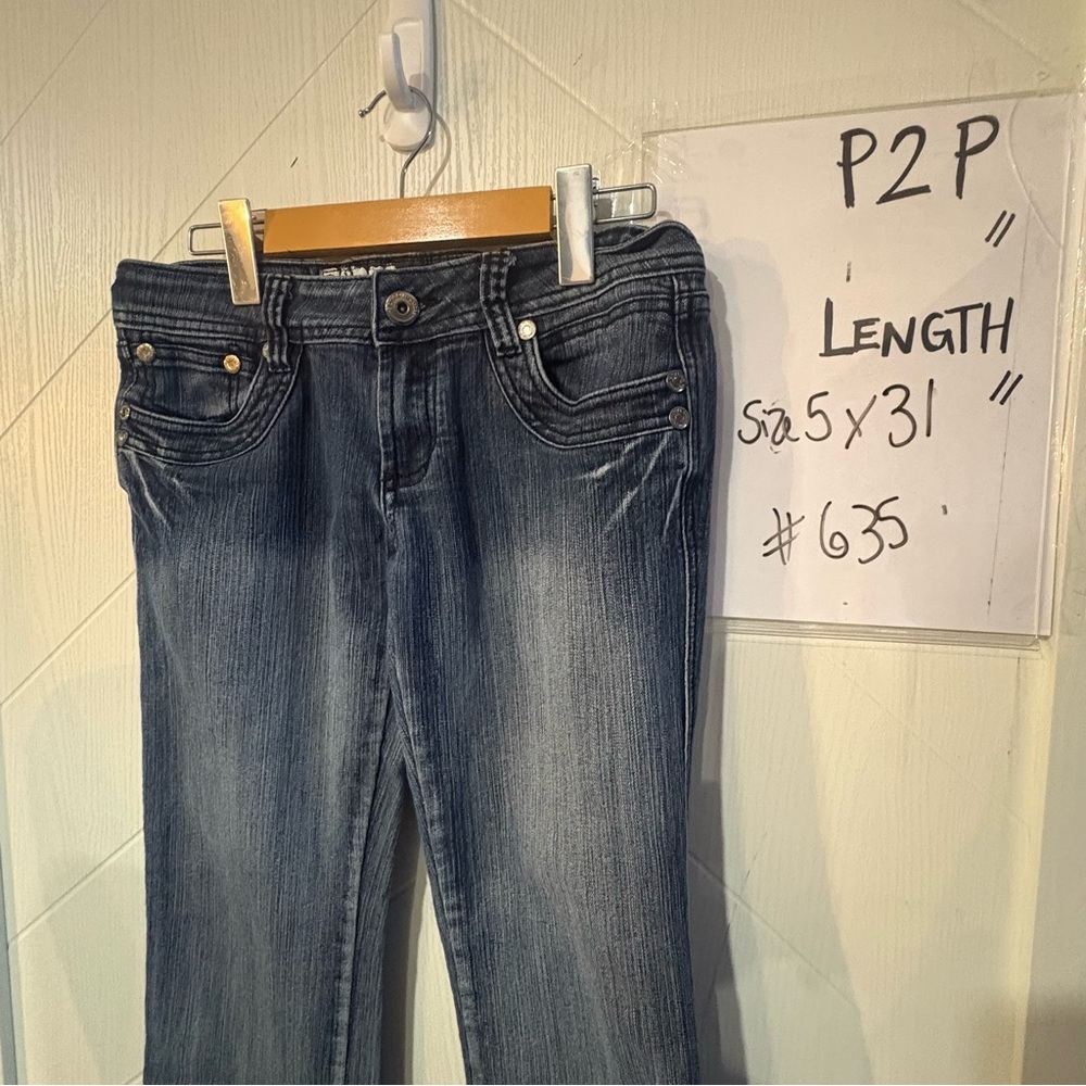 Bongo Hardcore Denim Y2K Bootcut Jeans Low Rise Indigo Flare Dark Wash W5/L33 - Picture 3 of 8